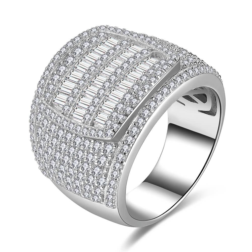 18K White Gold Men Championship Rounded Ring 1