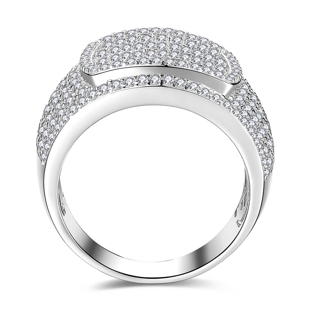 18K White Gold Men Championship Rounded Ring 2