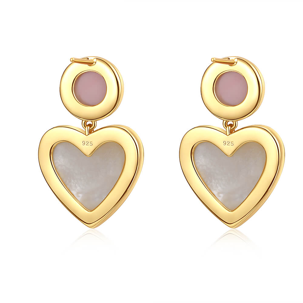 Heart White Fritillary Queen Conch Earrings 2