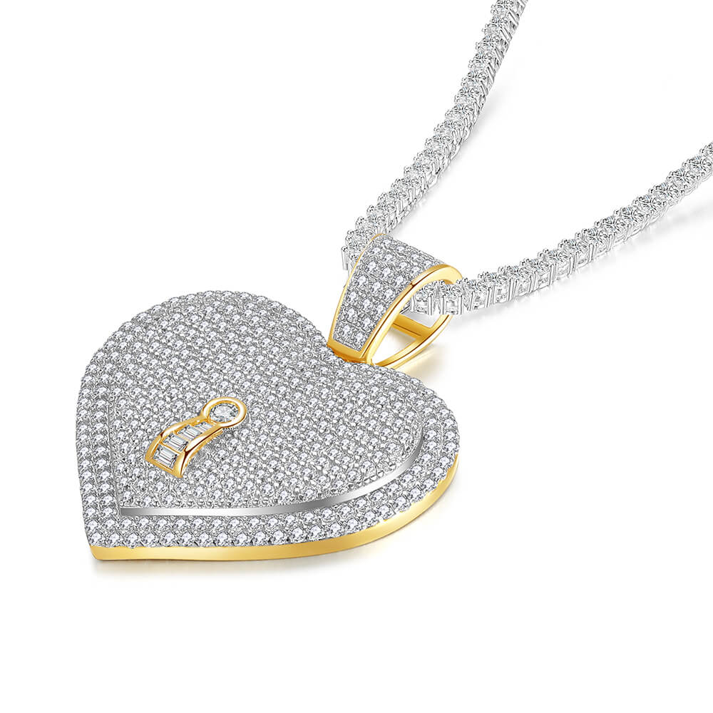 Ladies Diamond Key to Heart Pendant 3