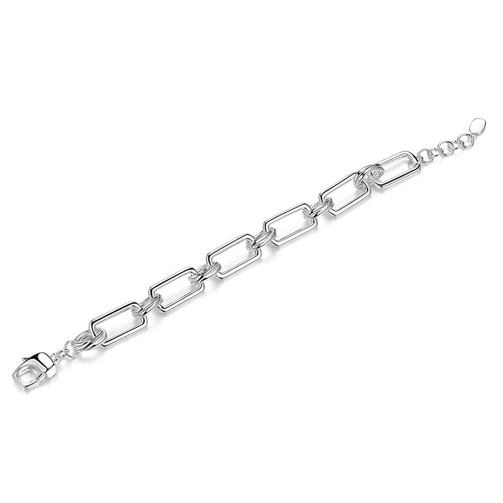 Link Chain Bracelet In White Gold 2