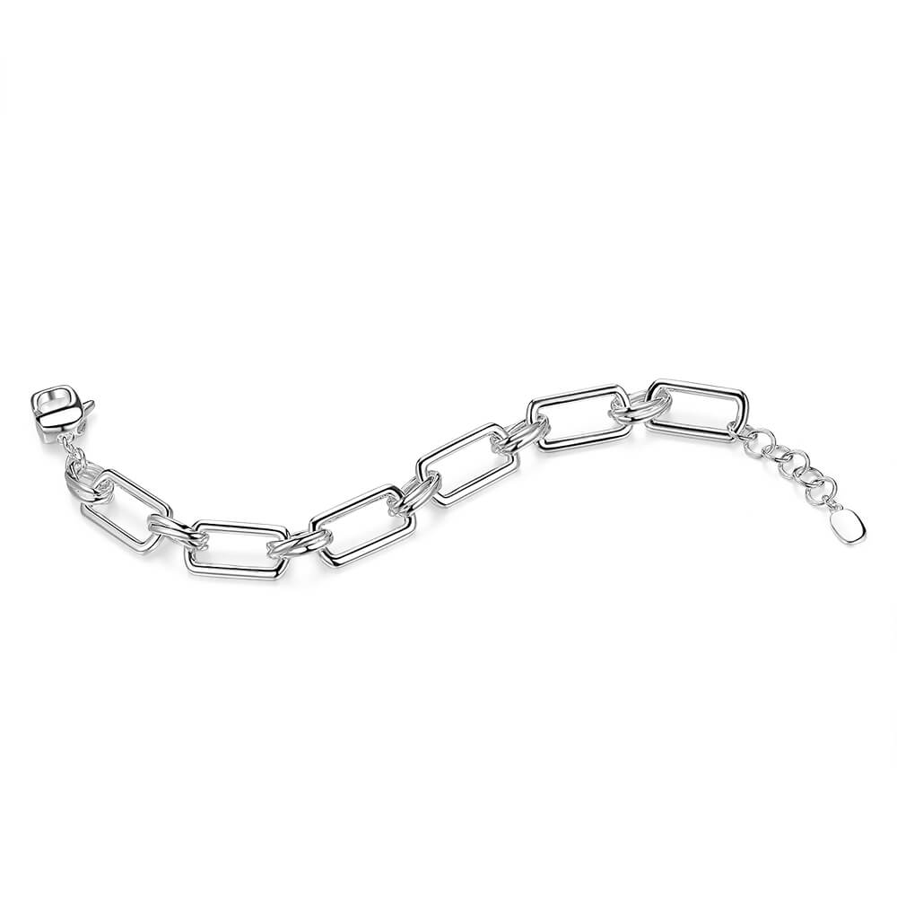 Link Chain Bracelet In White Gold 3