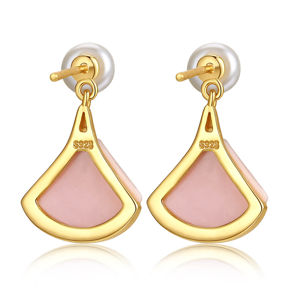 Pearl Fan shaped Queen Conch Earrings 2