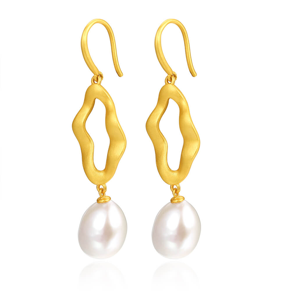 Pearl Sandblasted Earrings 1