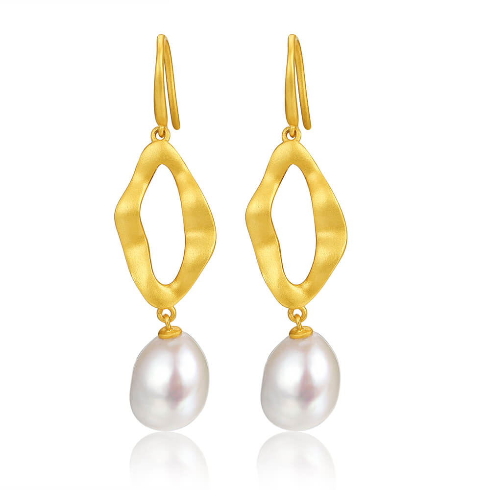 Pearl Sandblasted Earrings 2