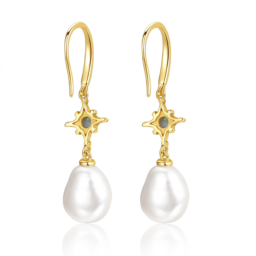 Retro Pearl Opal Earrings 1