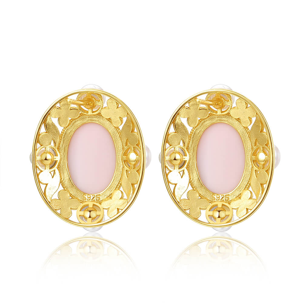 Retro Queen Conch Pearl Earrings 3