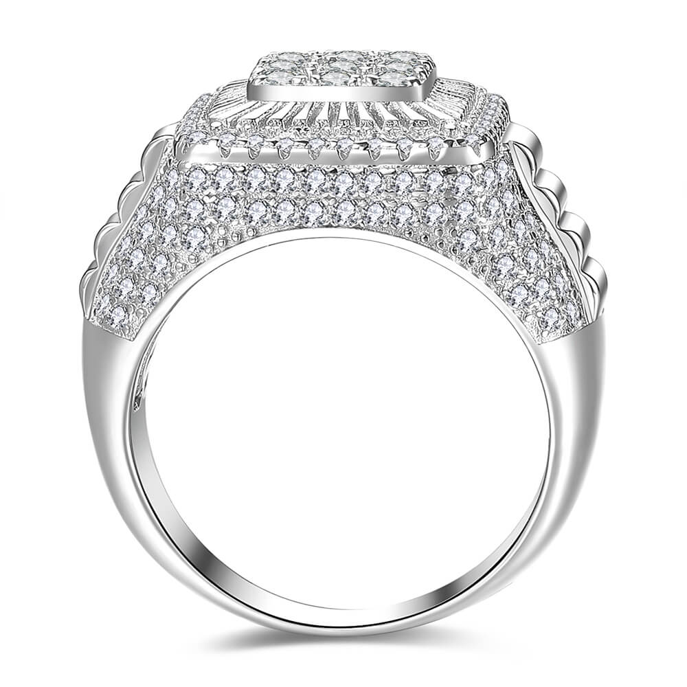 Sterling Silver and Cubic Zirconia High Polished Mens Ring 2