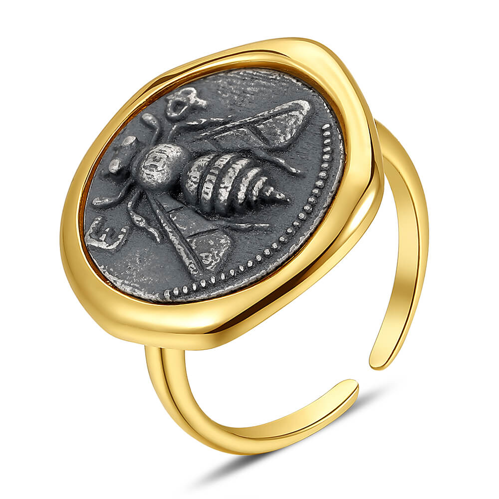 Vintage Oxidized Coin Ring 2