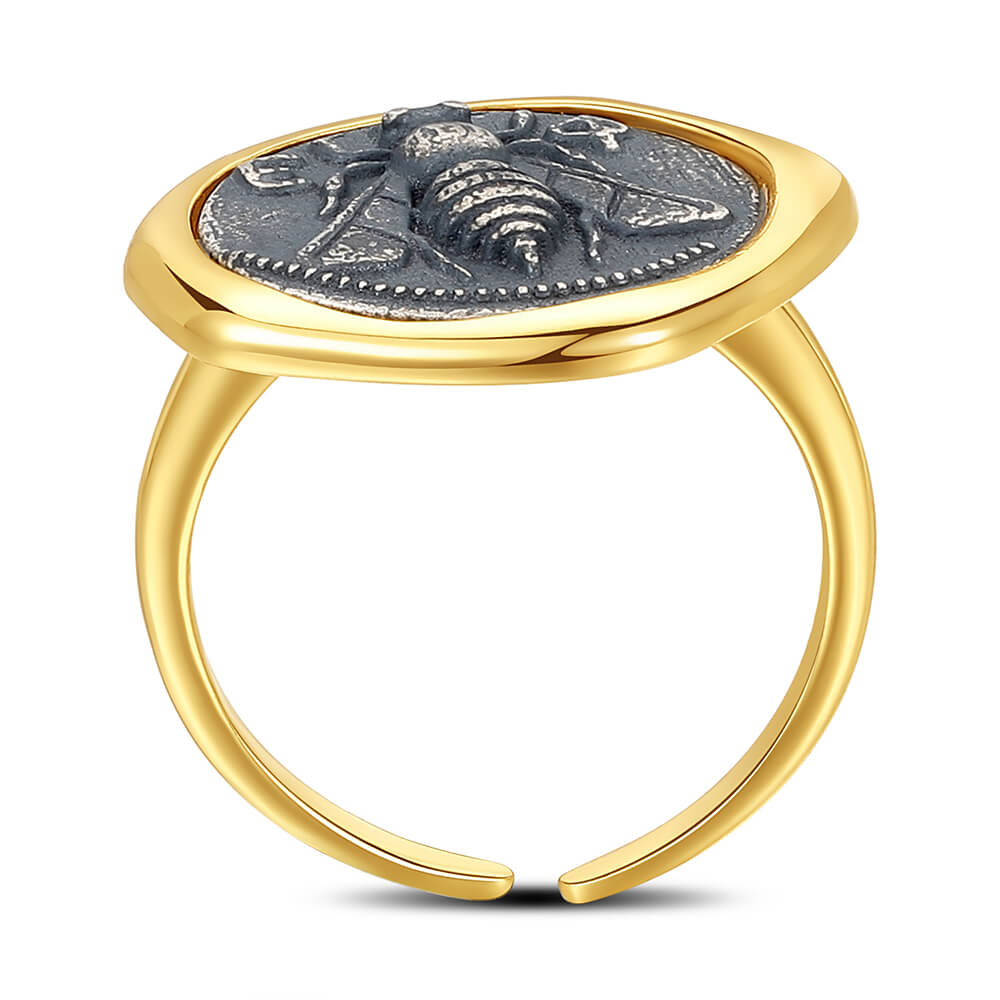 Vintage Oxidized Coin Ring 3