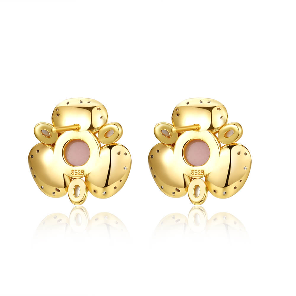 White Fritillary Queen Conch CZ Earrings 3