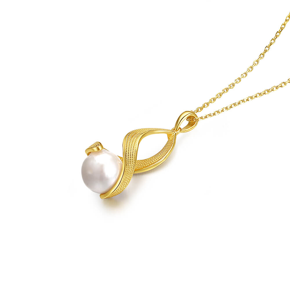 Yellow Gold Diamond Infinity Pendant Necklace 3