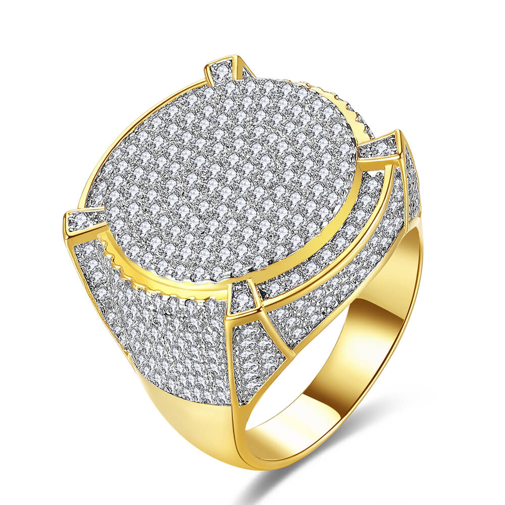 Yellow Gold Pave Crown Ring 1