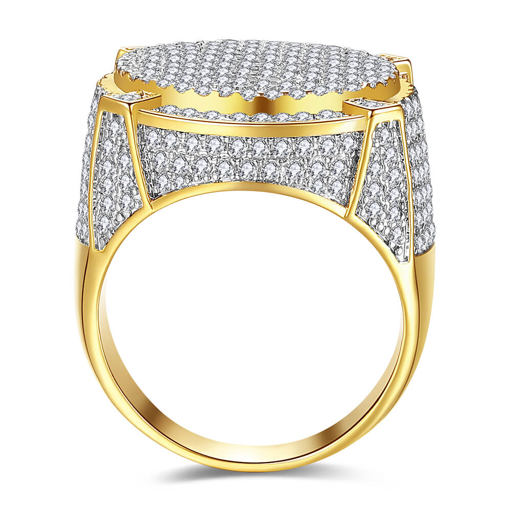 Yellow Gold Pave Crown Ring 3