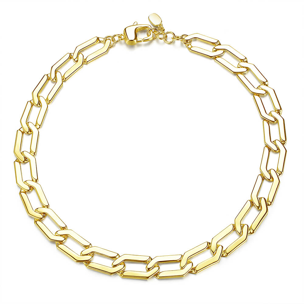 Yellow Gold Small Paperclip Link Chain 1