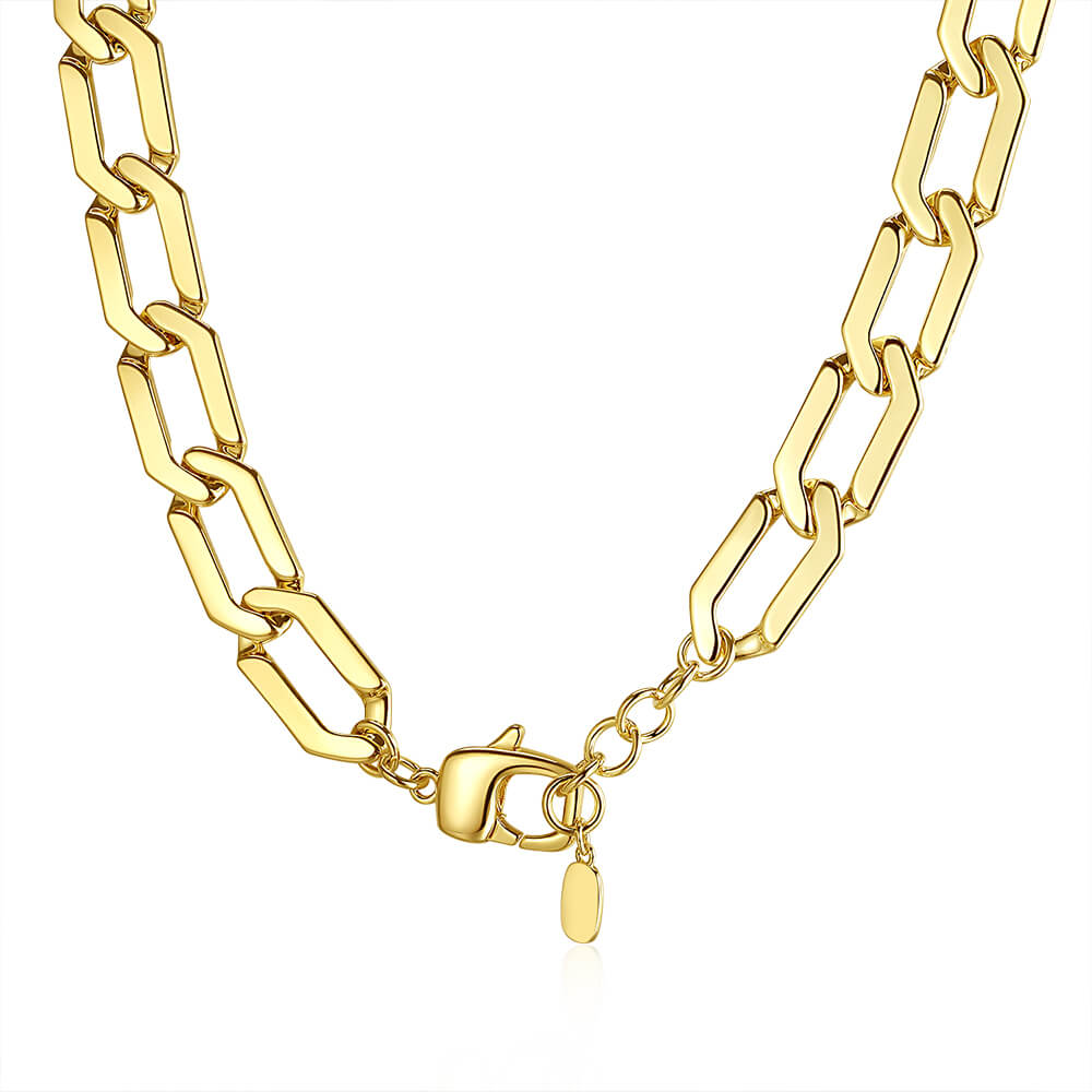 Yellow Gold Small Paperclip Link Chain 3