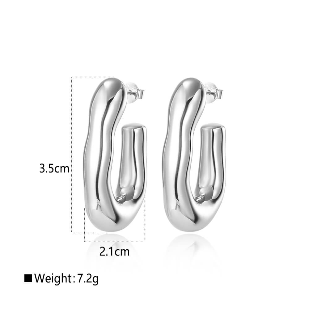 Minimalist Hollow 925 Silver Statement Hoop Earrings for Women 1
