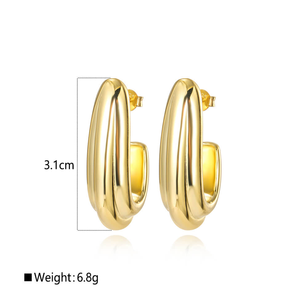 Modern Hollow Hoop Earrings 925 Silver Lightweight Statement Jewelry 1